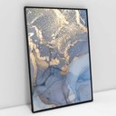 Ver imagem 1 de Quadro Decorativo em Canvas Abstrato Mármore Azul Perolado TaColado Moldura Flutuante 4,5cm Preta 90