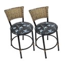 Ver imagem 2 de Kit 2 Banquetas Baixa de Cozinha Encosto Junco