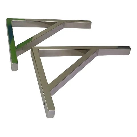 Kit 2 Mão Francesa em Aço Inox 304 Tamanho 20 x 20 Modelo L