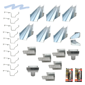 Kit de Calha Telhado Beiral 12m Calha Galvanizada Saída Redonda - Suporte Prolongado Galvocalhas