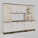 Ver imagem 1 de Cozinha Compacta Retrô 4 Peças Off/white Nogueira Modelo 005