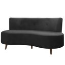 Ver imagem 2 de Sofá Living 2 Lugares 135cm Aang Pés Palito Veludo Cinza Escuro G33 - Gran Belo