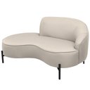 Ver imagem 6 de Sofá Curvo 2 Lugares 150cm Braço Esq. Thommy Pés Preto Linho Off White - Nexta Casa