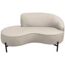 Ver imagem 2 de Sofá Curvo 2 Lugares 150cm Braço Esq. Thommy Pés Preto Linho Off White - Nexta Casa