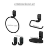 Kit Acessórios para Banheiro 5 Peças Linha Sofisticato Cor Preto Durín - 3