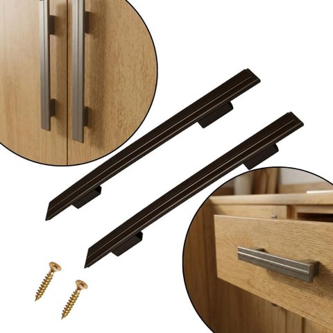 Kit 24 Puxadores Bronzes com Parafuso Incluso