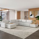 Ver imagem 1 de Sofá de Canto Chaise 5 Lugares 291cm Bristol M22 Linho Cru - Mpozenato
