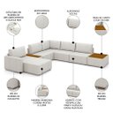 Ver imagem 3 de Sofá de Canto Chaise 5 Lugares 291cm Bristol M22 Linho Cru - Mpozenato