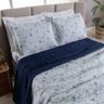 Cobre Leito Queen Colori Dupla Face 200 Fios Estampado 3 Peças - Marie Azul - 3