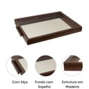 Ver imagem 4 de Bandeja Decorativa Espelhada Retangular 30x40 Madeira Exclusiva:café