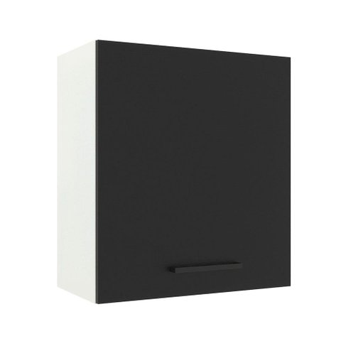Armário de Cozinha Aéreo 60 cm 1 Porta Branco/Preto Agata Madesa