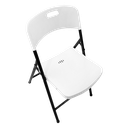 Ver imagem 3 de Cadeira Dobrável Injeção Branca com Estrutura Preta
