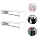 Ver imagem 5 de Kit 2 Cabideiros Organizador Parede Guarda Roupa Closet Quarto Lavanderia Loja