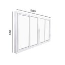 Ver imagem 3 de Janela de Correr Abertura Central Premium 4 Folhas Vidro Liso 100x200cm CRV Portas e Janelas