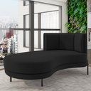 Ver imagem 2 de Sofá Chaise Longue Sala de Estar Living Lucca Esquerdo D02 Veludo Preto C-300 - Lyam Decor