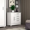 Ver imagem 4 de Cômoda Chicago 4 Gavetas 1 Portas Com Pés branco