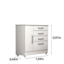 Ver imagem 2 de Cômoda Chicago 4 Gavetas 1 Portas Com Pés branco
