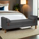 Ver imagem 2 de Recamier Sapateira Baú Pietro Casal 140cm Bouclê - Sofa Store:bouclê Cinza Grafite