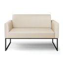 Ver imagem 3 de Sofá Namoradeira Base Industrial Preto Marisa Corino D03 - D\'rossi Cor Bege