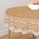 Ver imagem 1 de Toalha de Mesa Redonda 4 Lugares Arabescos Caramelo