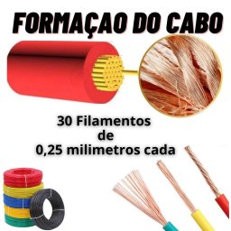 fio cabo flexivel 2,5mm rolo 100 metros MAXTOP:preto - 10
