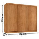 Ver imagem 4 de Guarda-Roupa Casal 100% MDF com 3 Portas de Correr e 2 Gavetas 182cm Multimóveis CR35534 Madeirado