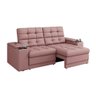 Sofá Confort Premium 2,05m Assento Retrátil/reclinável Porta Copos e Usb Suede Nude - Xflex Sofas - 3