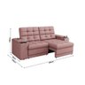 Sofá Confort Premium 2,05m Assento Retrátil/reclinável Porta Copos e Usb Suede Nude - Xflex Sofas - 2