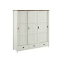 Ver imagem 2 de Guarda-Roupa 3 Portas de Correr Madeira Maciça Topázio Branco/Freijó
