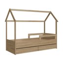 Ver imagem 1 de Cama Infantil Montessoriana Casinha Solteiro Menino Menina com Proteção Lateral e Gavetas com
