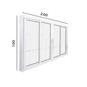 Ver imagem 3 de Janela de Correr Abertura Central 4 Folhas Vidro Liso 100x200cm Espresso Esquadrias