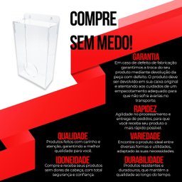 Dispenser Porta Toucas ou Propés Epi em Acrílico Pequeno - 8