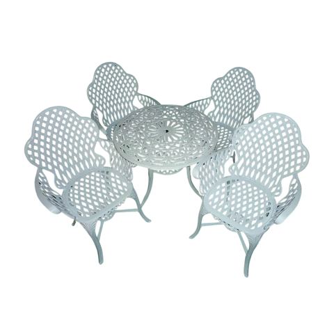 Conjunto de Mesa para Jardim Copacabana em Alumínio Fundido Unifer Móveis