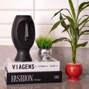 Ver imagem 2 de Vaso Decorativo Rosto em Cerâmica Preto 23,5x11cm - D’Rossi