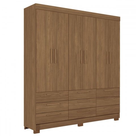 Guarda-roupa Casal Colombo 6 Portas 9 Gavetas Jatoba - Santos Andirá