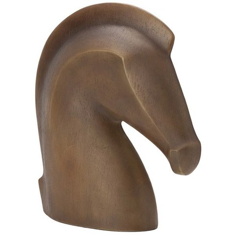 Escultura Decorativa Cavalo Marrom em Poliresina Mart