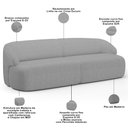 Ver imagem 4 de Sofá 4 Lugares Curvo Orgânico com 02 Poltronas Para Sala Living 280cm Barolo L06 Linho Cinza Escuro