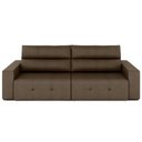 Ver imagem 7 de Sofá Retrátil 3 Lugares 244cm 2 Módulos Nero Couro Cappuccino G52 - Gran Belo