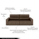 Ver imagem 3 de Sofá Retrátil 3 Lugares 244cm 2 Módulos Nero Couro Cappuccino G52 - Gran Belo