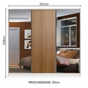 Ver imagem 4 de Guarda Roupa Casal 100% Mdf Madesa Zurique 3 Portas de Correr com Espelhos - Branco/rustic