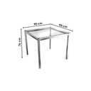 Ver imagem 3 de Conjunto: Mesa Sala Jantar Reno C/ Tampo de Vidro 90x90cm e 4 Cadeiras Lisboa Cromada - Preto -