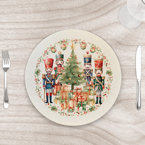 Capa para Sousplat 35cm Natal Nutcrackers - sem Base - Kit com 2