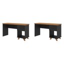 Ver imagem 2 de Kit Home Office e Escritório Completo para 2 Pessoas - 2 Peças Sky Retrô Preto/Freijó Artany