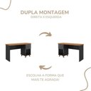 Ver imagem 4 de Kit Home Office e Escritório Completo para 2 Pessoas - 2 Peças Sky Retrô Preto/Freijó Artany