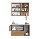Ver imagem 5 de Conjunto Banheiro Gabinete 80cm e Espelheira Mel/branco Cj8020
