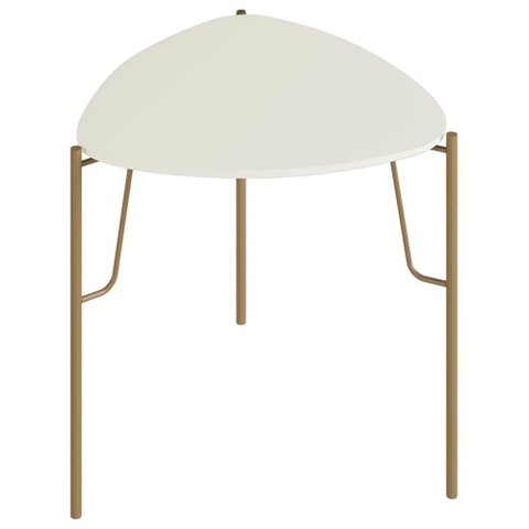 Mesa Lateral para Sala de Estar Alta Pés Industrial Dourado Alef I03 Luna - Lyam Decor
