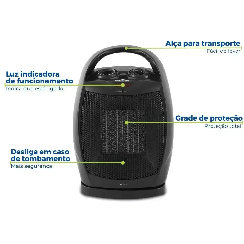 Ver imagem 2 de Aquecedor e Ventilador Oscilante Elétrico Britânia 127v