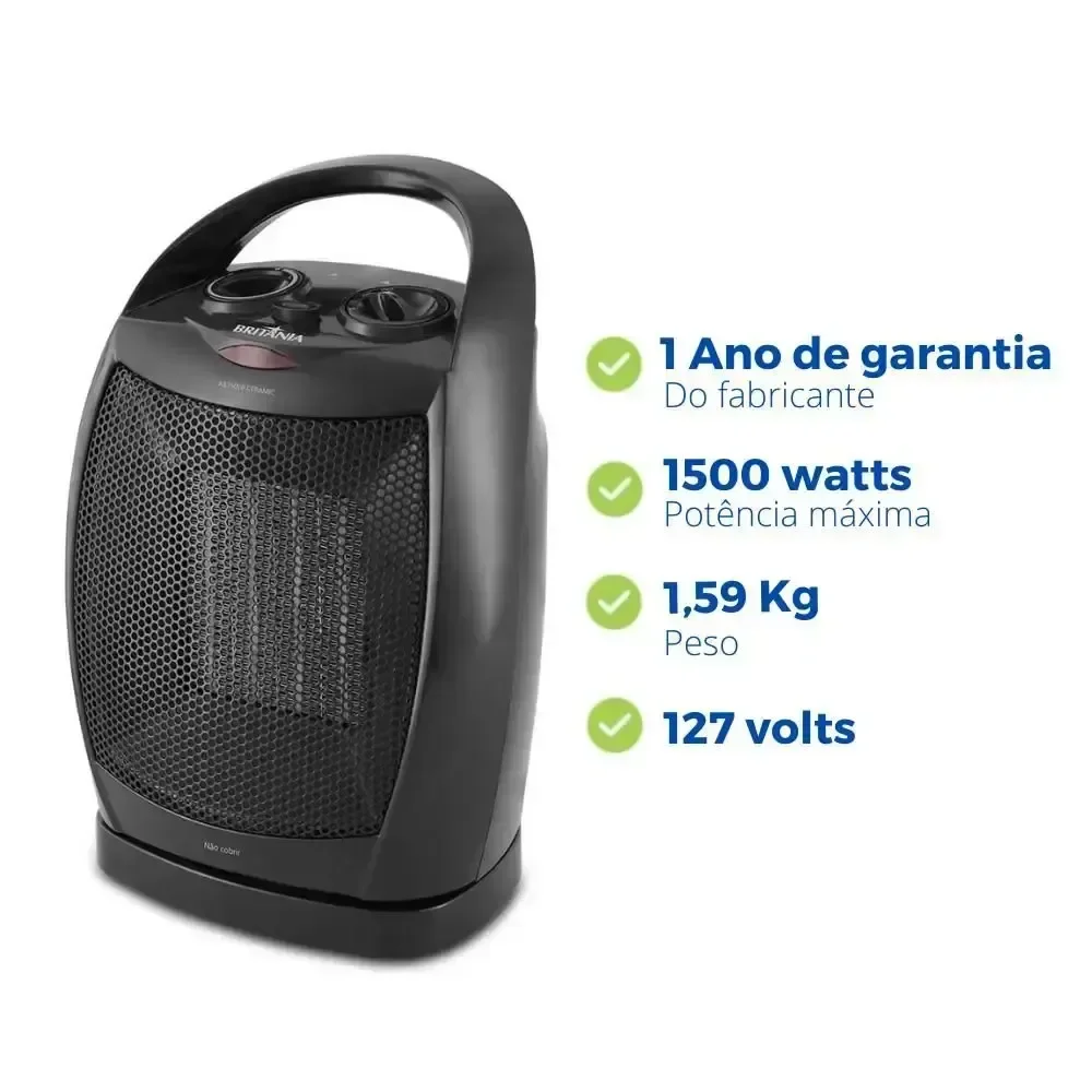 Ver imagem 3 de Aquecedor e Ventilador Oscilante Elétrico Britânia 127v