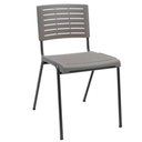 Ver imagem 2 de Kit 06 Cadeiras Empilhável Fixa Escritório Multiuso Base Preta Kimi P03 Basalto - Lyam Decor
