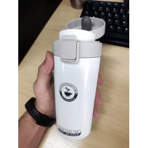 Copo Térmico Café Aço Inox Caneca A Vácuo Vacuum Chá 380 ml:BRANCO